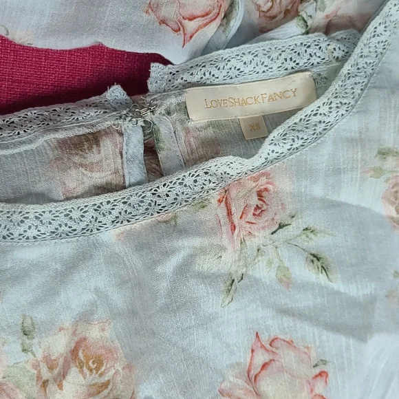 Loveshackfancy noelle floral cotton mini dress, peri XS - Picture 12 of 15